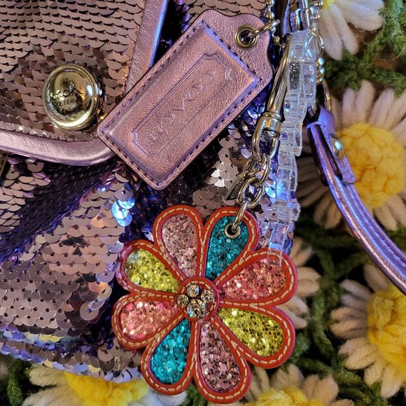 Coach Poppy Purple Sequin Bag - Picture 8 of 16